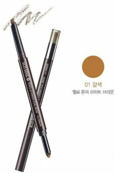 Карандаш-пудра для бровей «Dual Brow», оттенок 01 Natural Brown