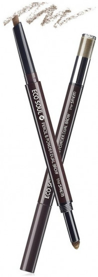 Карандаш-пудра для бровей «Dual Brow», оттенок 01 Natural Brown