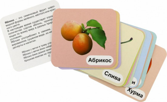Фрукты. 12 развивающих карточек
