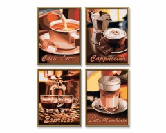 Раскраска по номерам «Кофе» (4 картины) - Фото 1