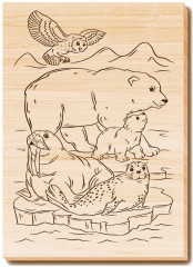 Дощечка с рисунком для выжигания «На льдине» - Фото 8