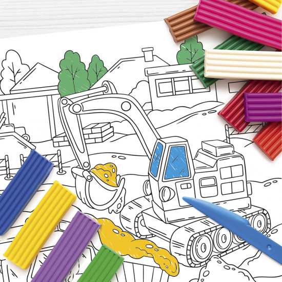 Коврик-раскраска многоразовый «Стройка»