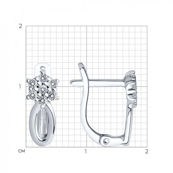 Серьги из серебра с фианитами