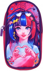 Пенал школьный «Девушка с сердцем» - Фото 1