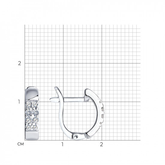 Серьги из серебра с фианитами