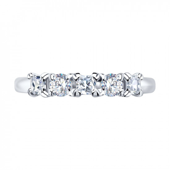 Кольцо из серебра с фианитами