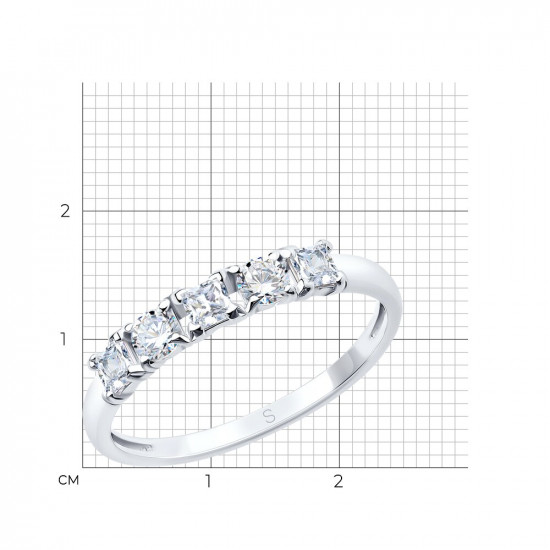 Кольцо из серебра с фианитами