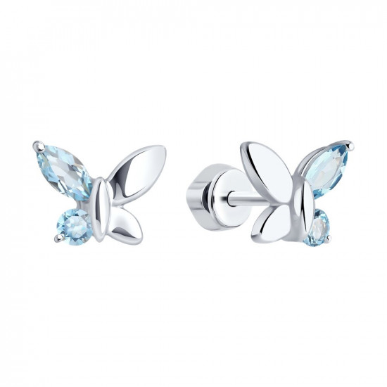 Серьги из серебра с топазами