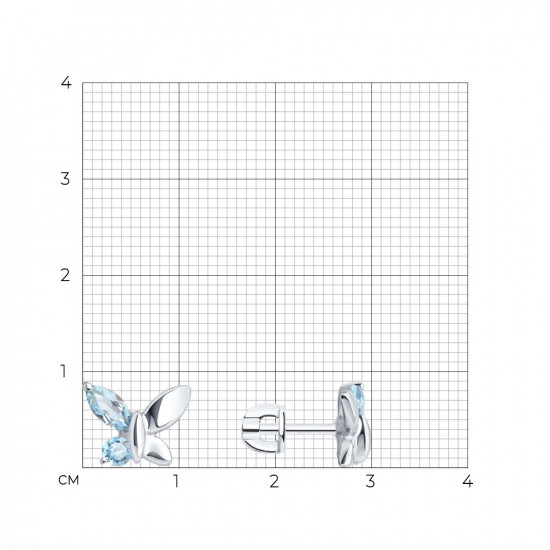 Серьги из серебра с топазами