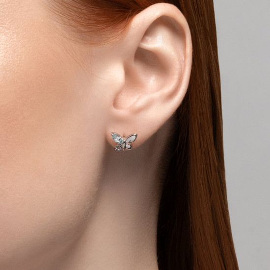 Серьги из серебра с топазами