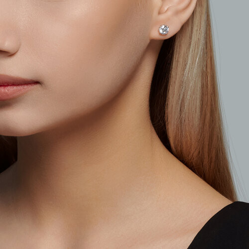 Серьги из серебра с фианитами