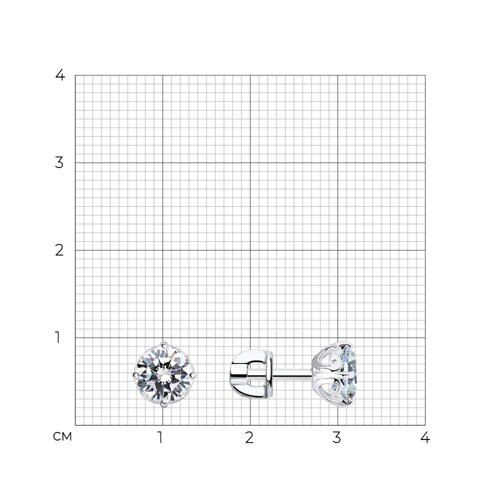 Серьги из серебра с фианитами