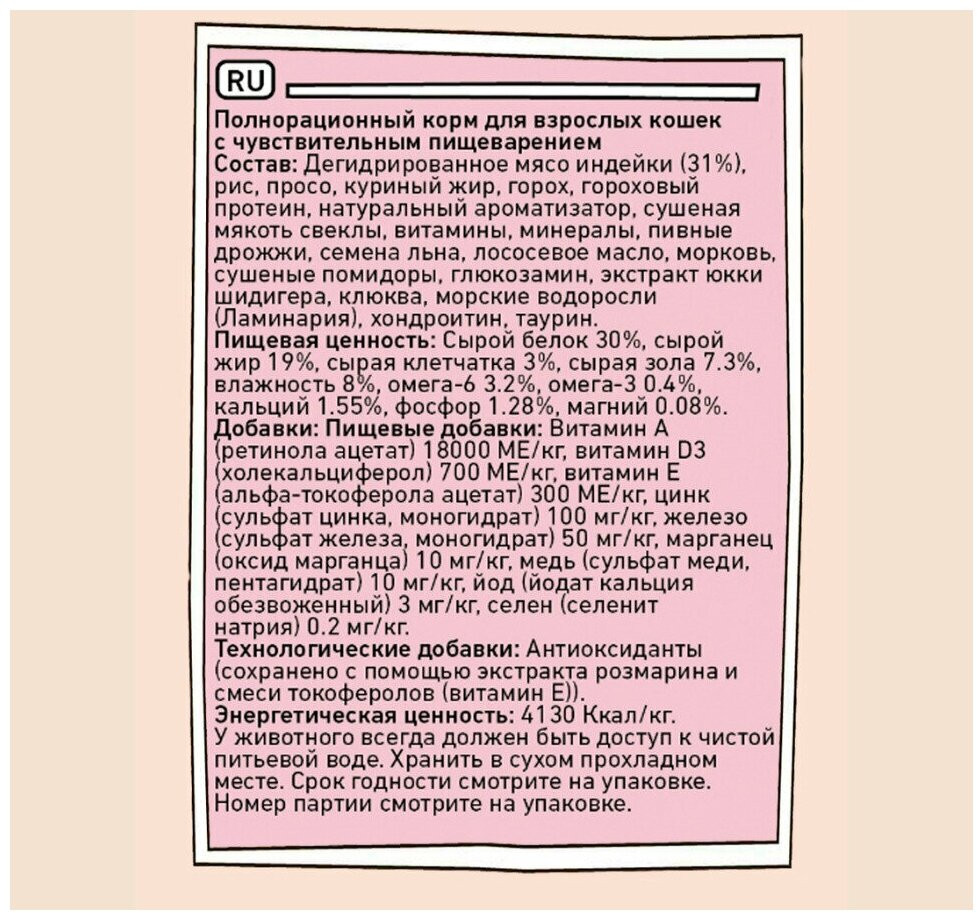 Корм для кошек с чувствительным пищеварением «Индейка» | Zillii | Фото 8