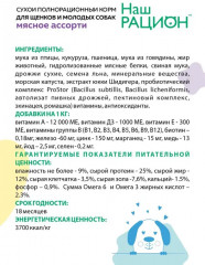 Корм для щенков и молодых собак «Мясное ассорти» - Фото 2