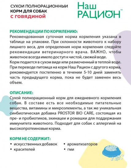 Корм для собак с говядиной