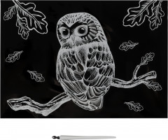 Гравюра с эффектом золота «Сова» - Фото 1