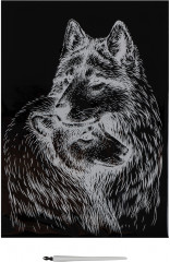 Гравюра с эффектом серебра «Волки» - Фото 1