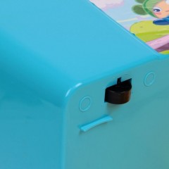 Ящик для игрушек с аппликацией на колёсах, с крышкой, 65 л, цвет голубой - Фото 1