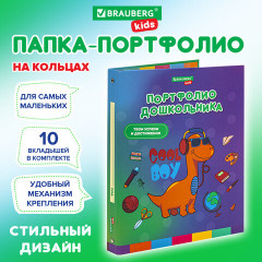 Папка-портфолио на 4-х кольцах для дошкольника «Динозавр» - Фото 2