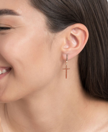 Серьги из серебра с фианитами