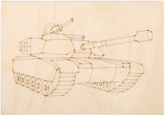 Набор досок для выжигания и росписи с нанесенным рисунком «Танки» - Фото 2