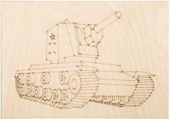 Набор досок для выжигания и росписи с нанесенным рисунком «Танки» - Фото 3