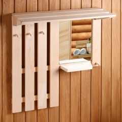 Полка-вешалка настенная с зеркалом - Фото 3