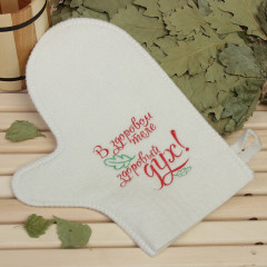 Рукавица для бани «В здоровом теле здоровый дух» - Фото 2