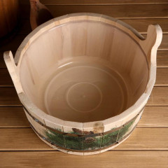 Шайка с пластиковой вставкой «Еловая ветка» - Фото 2