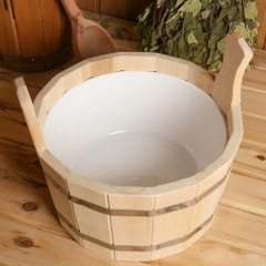 Шайка из липы с пластиковой вставкой - Фото 2