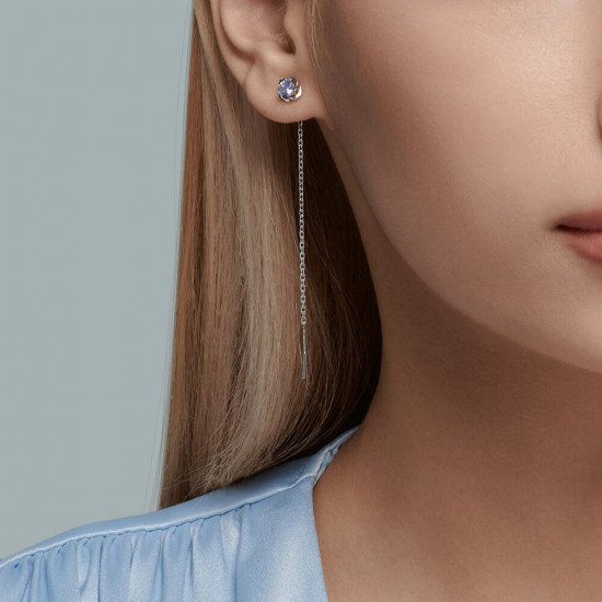 Серьги из серебра с топазами