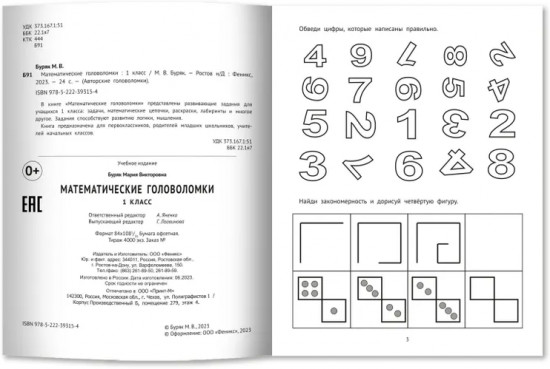 Математические головоломки. 1 класс