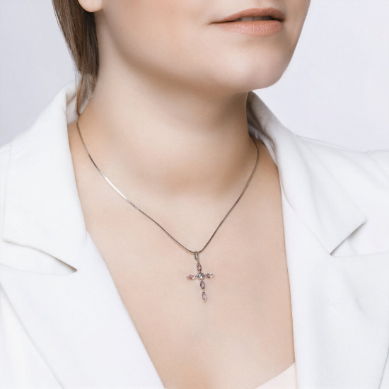 Подвеска из серебра с аметистами