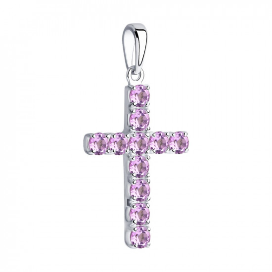 Подвеска из серебра с аметистами