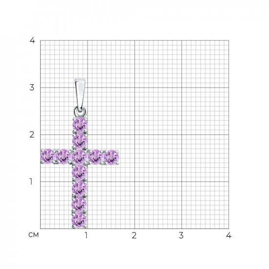 Подвеска из серебра с аметистами