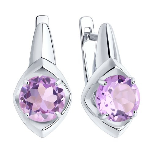 Серьги из серебра с аметистами