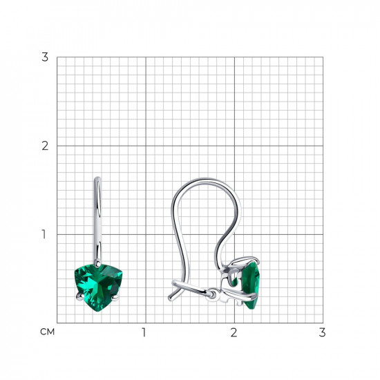 Серьги из серебра с фианитами