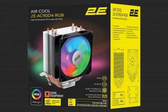 Кулер для процессора 2E AC90D4--RGB