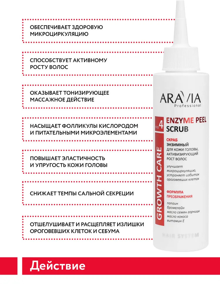 Скраб для кожи головы энзимный «Enzyme Peel Scrub» | Aravia | Фото 5