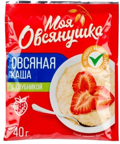 Каша овсяная «С клубникой», клубника — Моя овсянушка — Увелка