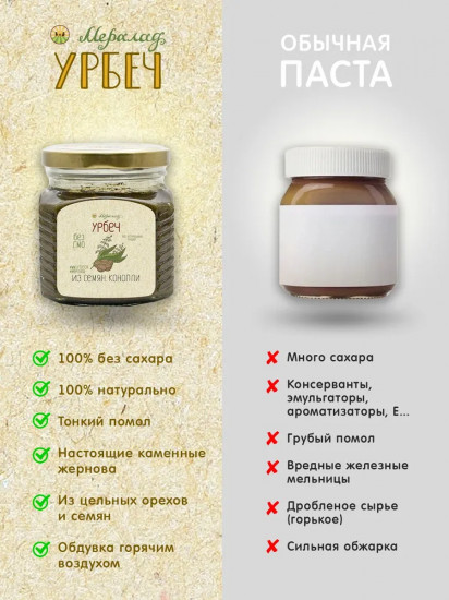 Урбеч из семян конопли