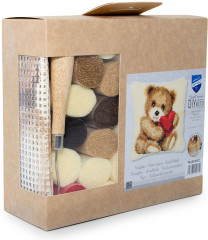 Набор для вышивания подушки «Медвежонок с сердцем» - Фото 2