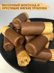 Трубочки вафельные в молочном шоколаде «Waffeletten Milk» - Фото 2