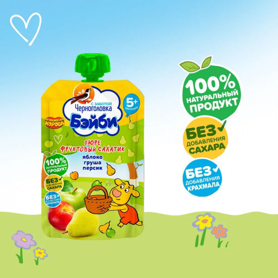 Пюре «Яблоко, груша, персик»