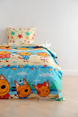 Комплект постельного белья «Три кота на пляже» - Фото 2