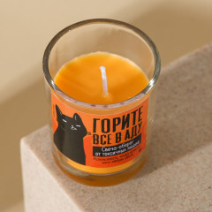 Свеча в стакане «Горите все в аду» - Фото 1