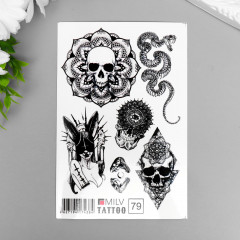 Татуировка на тело «Череп, змея» - Фото 1