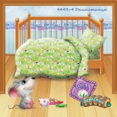 Комплект постельного белья для детской кроватки  «Далматинцы» (арт. 4443/4, бязь, 1 наволочка 40х60) - Фото 1