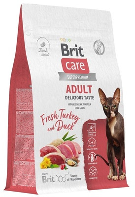 Корм сухой для кошек с индейкой и уткой «Care Cat Adult Delicious Taste»