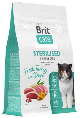 Корм сухой для кошек с индейкой и уткой «Care Cat Sterilised Urinary Care»